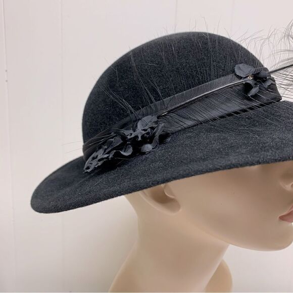 VTG Thomas Miller for Sylvia of St Louis Felt Hat Sz Large 23” Gorgeous - Picture 8 of 14